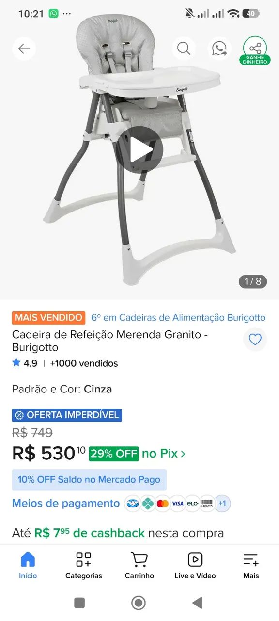 Cadeira de alimentação  - Foto 5
