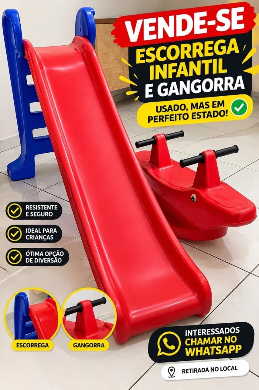 Vendo escorrega infantil e cangora 