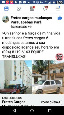 Frete e mudanças toda região maraba são Luís Belém do Pará?
