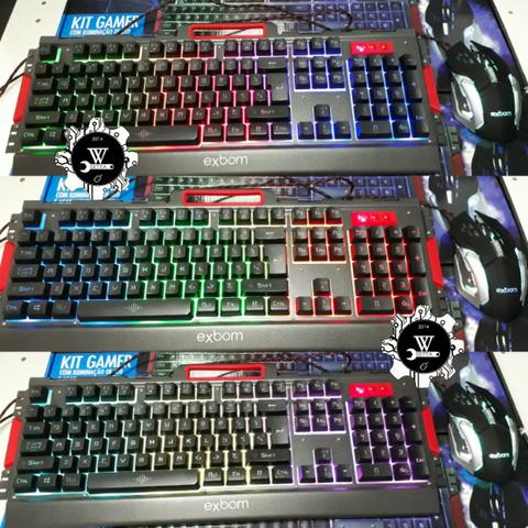 Kit Gamer Teclado e Mouse LED Metal Semi Mecânico (BK-G3000) Preto - Foto 2
