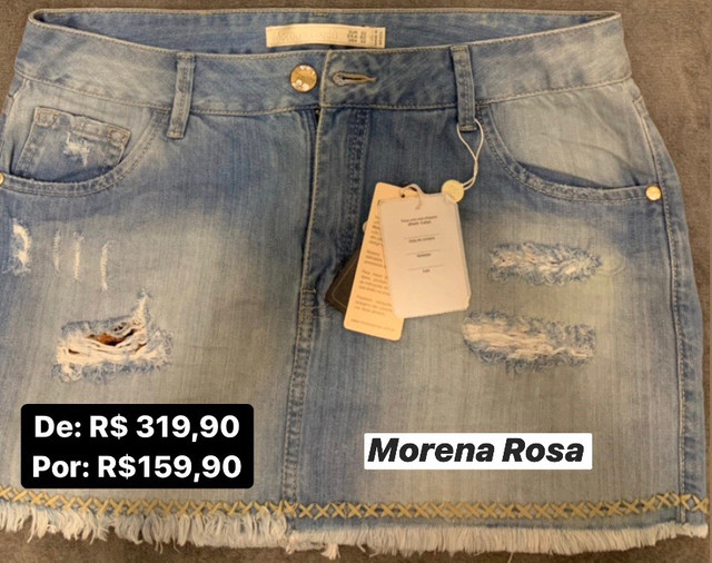 saia jeans morena rosa