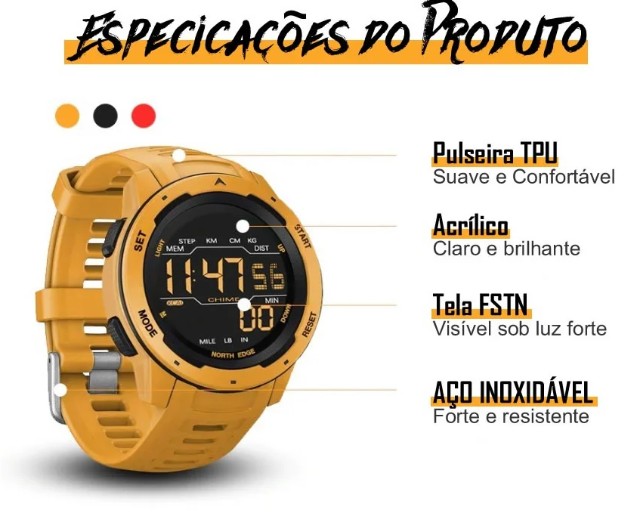 Relógio Digital North Mars Edge - Bijouterias, relógios e acessórios - Vila  Praiana, Lauro de Freitas 1020184149 | OLX