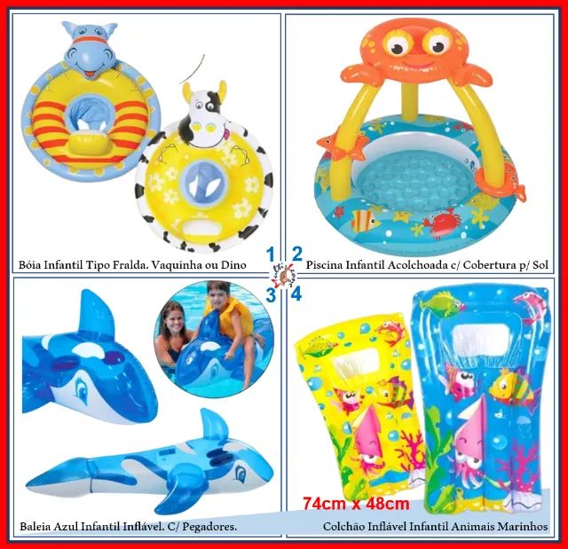 Boia Inflável Infantil Tipo Fralda (Dino ou Vaquinha).