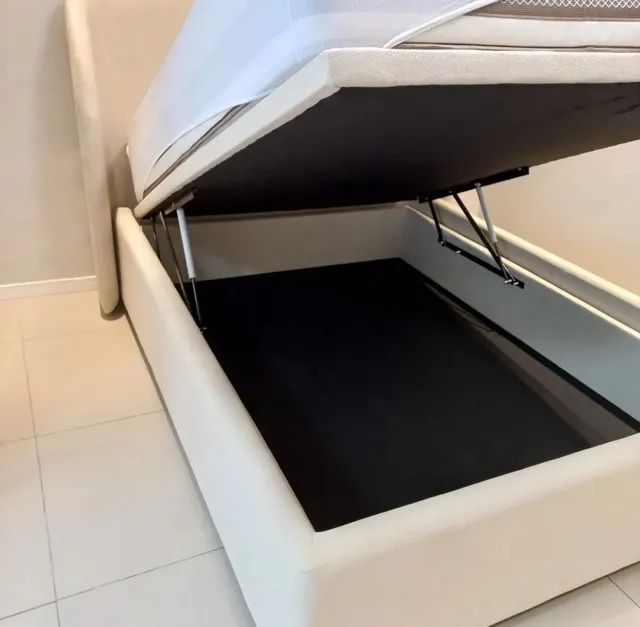 Box baú casal + colchão de molas ensacadas 