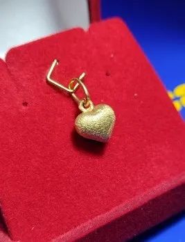 Pingente Fosco Ouro 18 Kilates 1.00 Grama 10 mm Coração - Foto 5