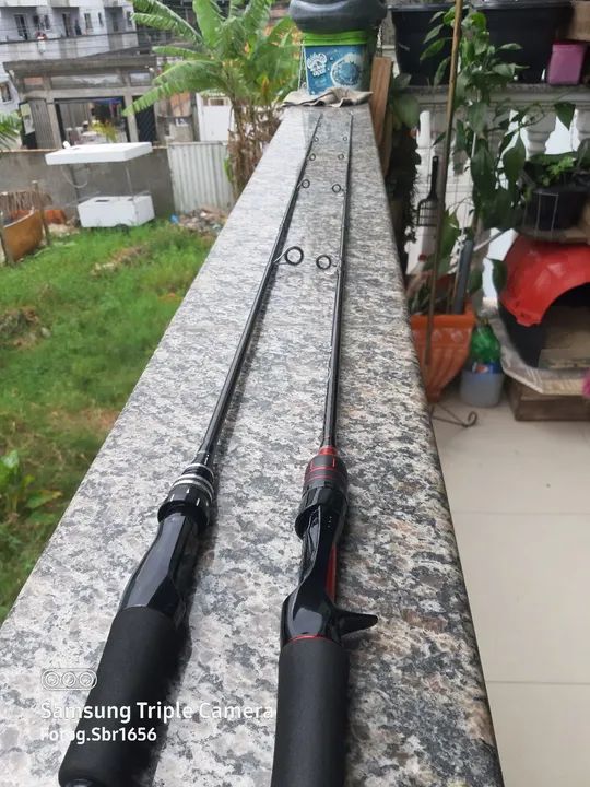 Vara de pesca carnono 6'0 ,casting 6/17 arrasto 17lbs molinete - Foto 4