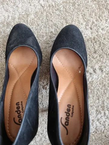 peep toe novo, couro, 34, sanden - Foto 3