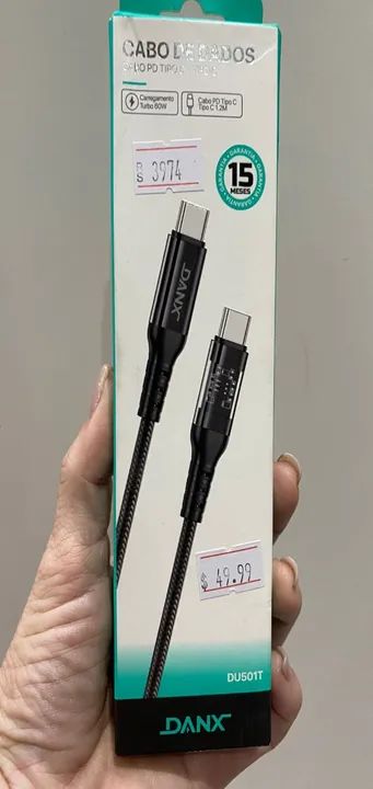 Cabo de Dados Carregamento Tipo C Turbo 60W de 1.2m- Loja Coimbra Computadores Entregamos 