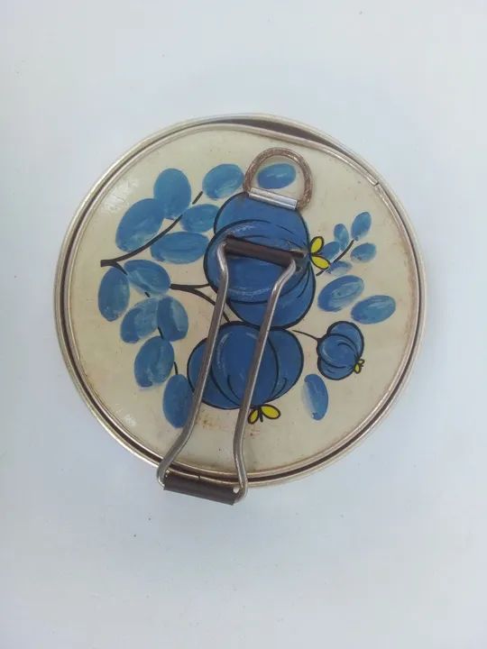 Espelho de maquiagem antigo, 8,5 cm de diâmetro - Foto 5
