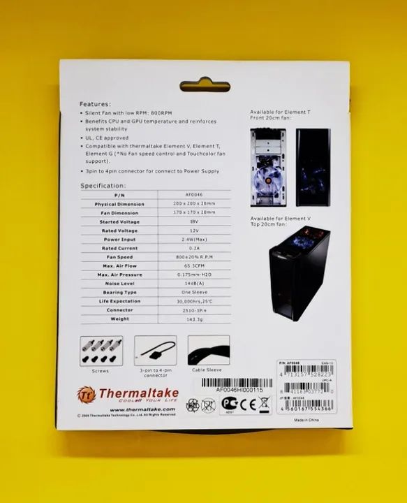 Cooler Thermaltake Fan 200 x 200 x 20 mm Led Azul AF0046 - Foto 2