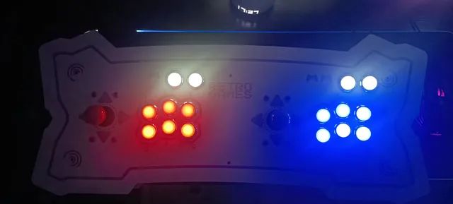 Controle Arcade Duplo Sanwa similar com Led  - Foto 6