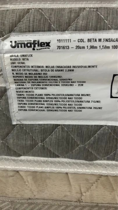 Colchão Casal Umaflex Beta Molas Ensacadas - Foto 3