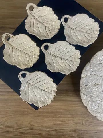 Conjunto de Porcelana | Estilo Folhas de Couve | Pintura a mão  - Foto 6