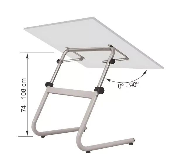 Mesa Desenho Prancheta 100x80cm Trident Bom Estado Usada Com Régua Paralela - Foto 4