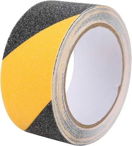 fita adesiva antiderrapante preta  amarela  le-1855 zebra 5cmx5m