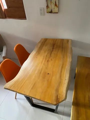 Mesa de Madeira com Banco - Foto 2