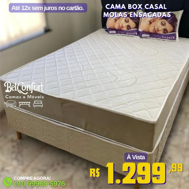 Cama Box Casal Molas Ensacadas Entrega Grátis 