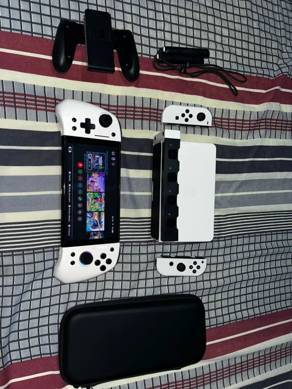 Nintendo Switch OLED Branco - Desbloqueado + Acessórios - Foto 4