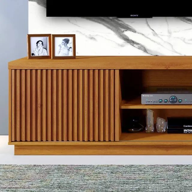 Estante Siena Home para TV até 59 Polegadas 2 Portas com LED Mavaular 1,80 - Foto 4