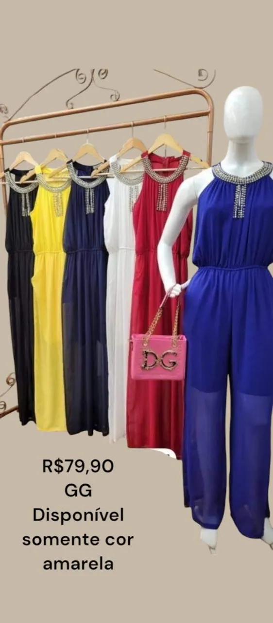 Macacão Feminino GG - Amarelo