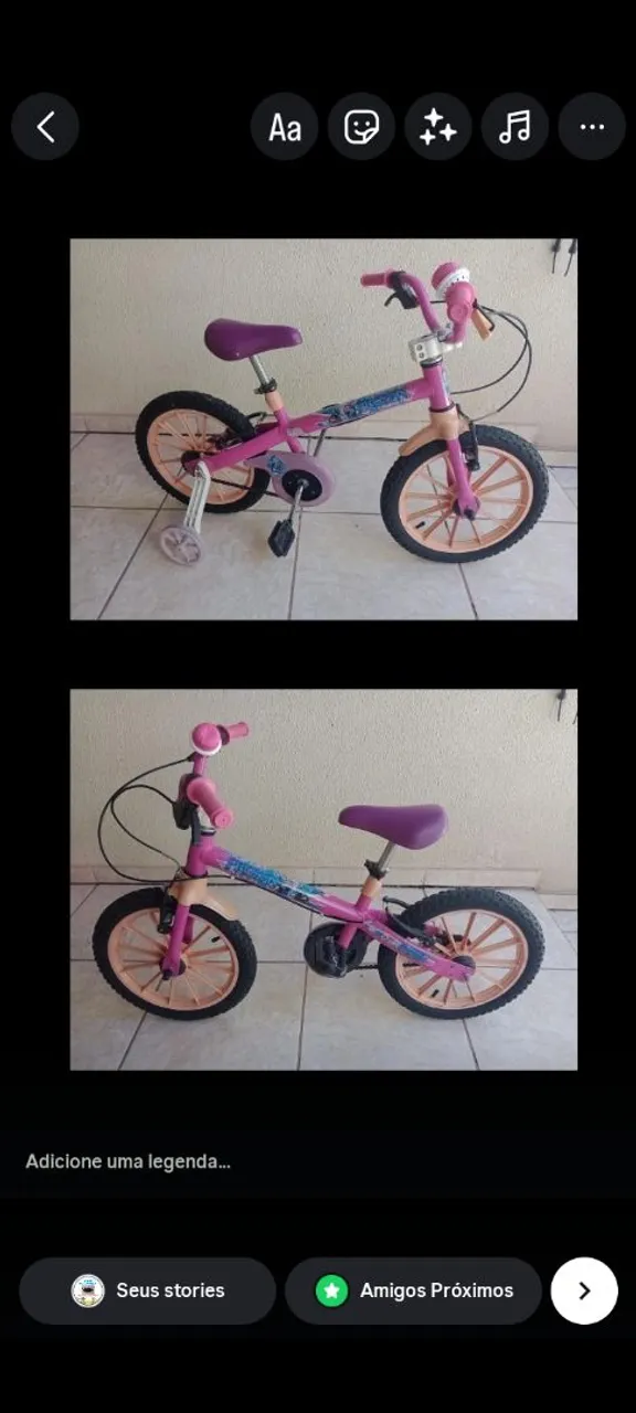 Bicicleta Infantil Rosa - Frozen