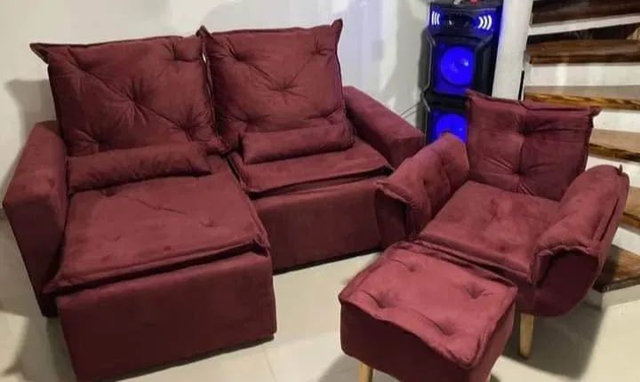 Sofá Retrátil Poltrona e Puff - Foto 4