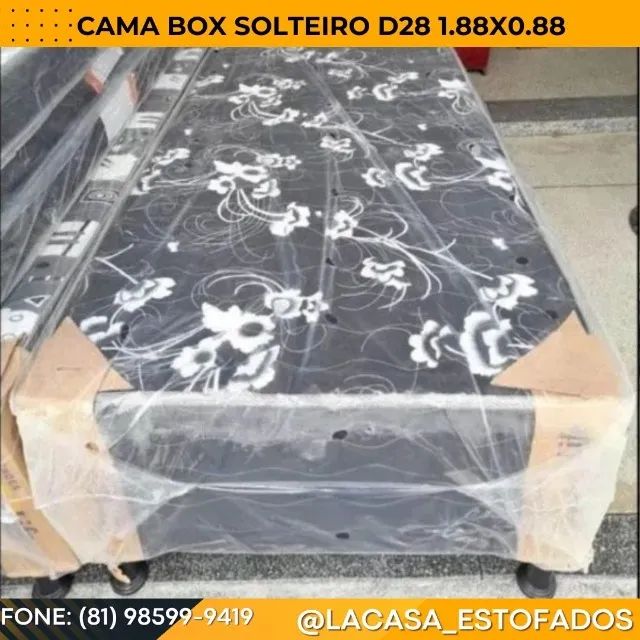 Cama box Solteiro - 1.88x0.08 Nova
