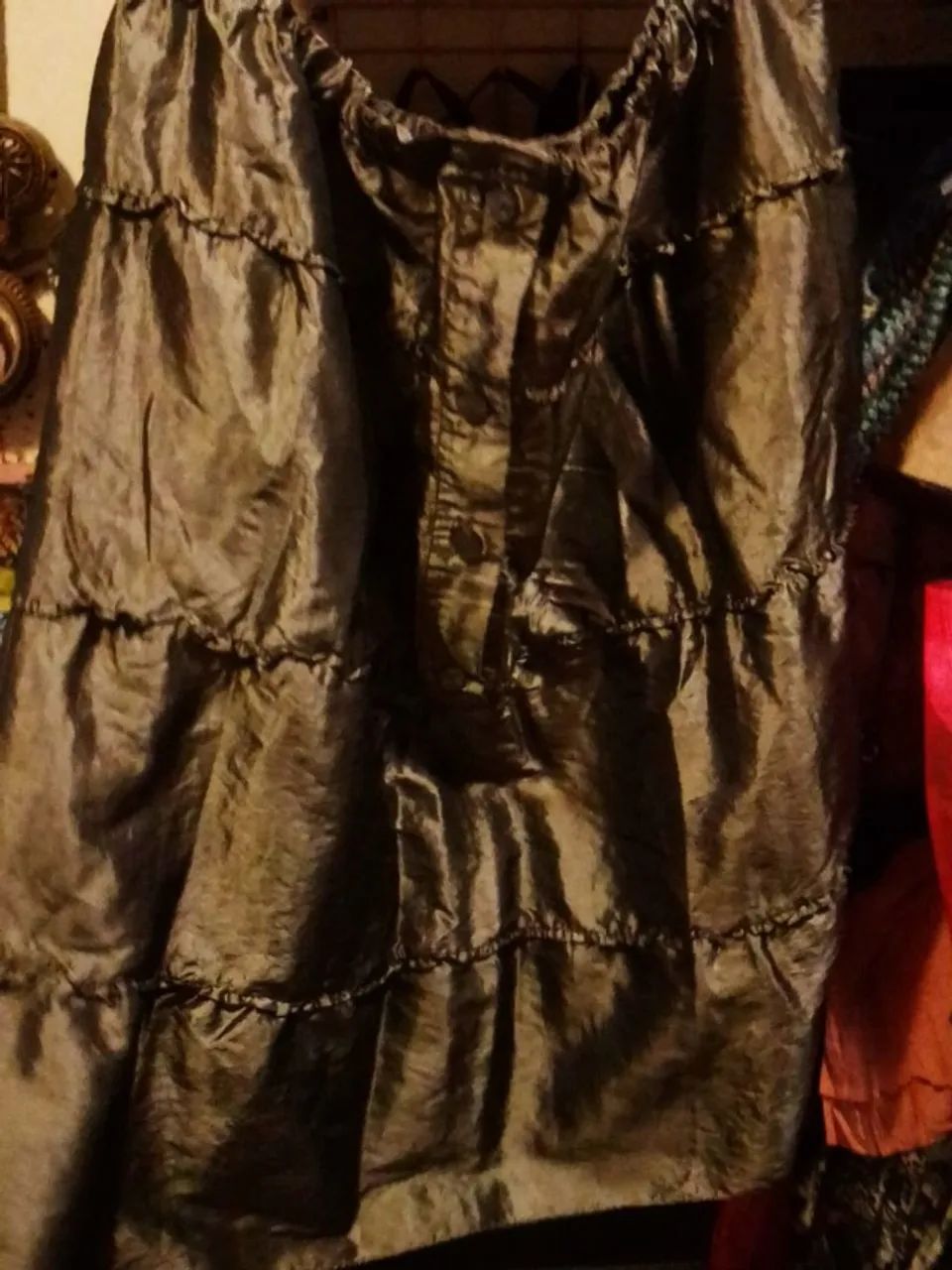 Saia Cinza Brilhosa para Festas (plus size)
