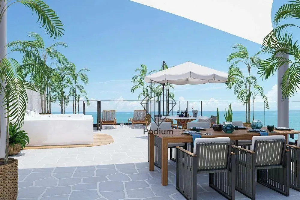 Flats Studio térreo com área privativa a beira mar da praia de Intermares - FL0546