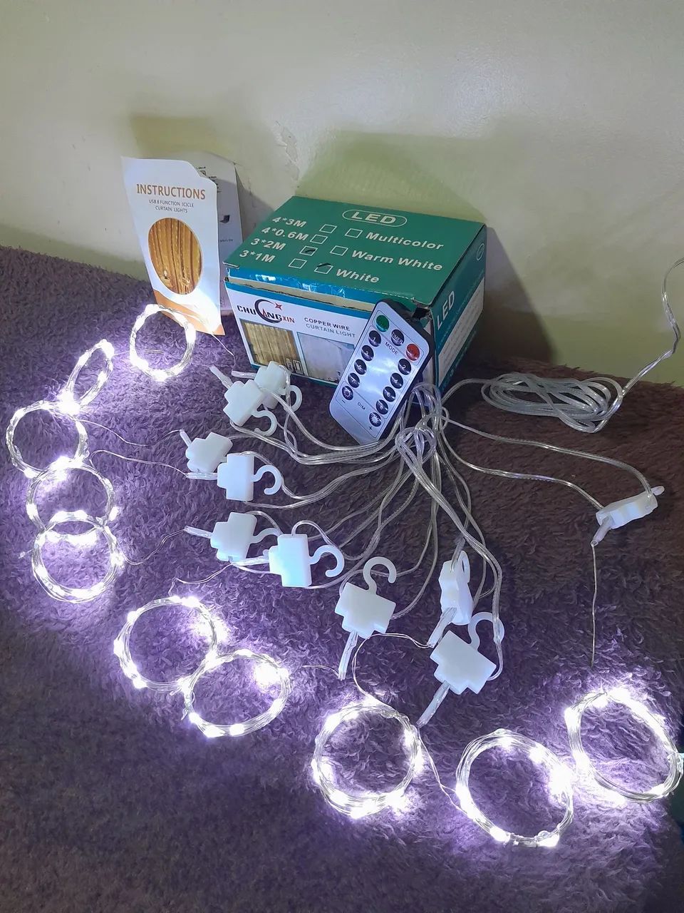 Cortina led 3x3- 8 funções pisca - Foto 2