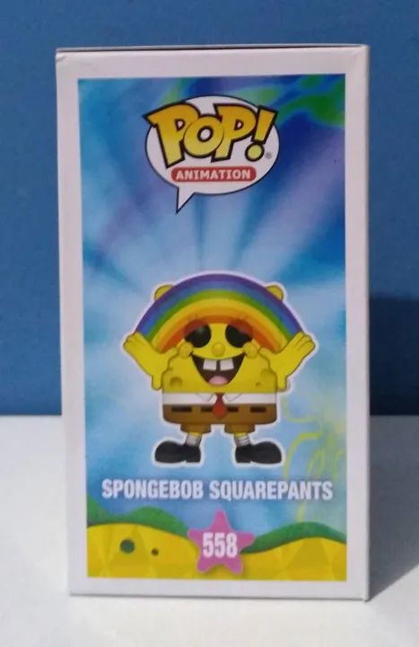 Funko Pop 558 Edição Especial Bob Esponja fazendo o arco-íris novo - Foto 3