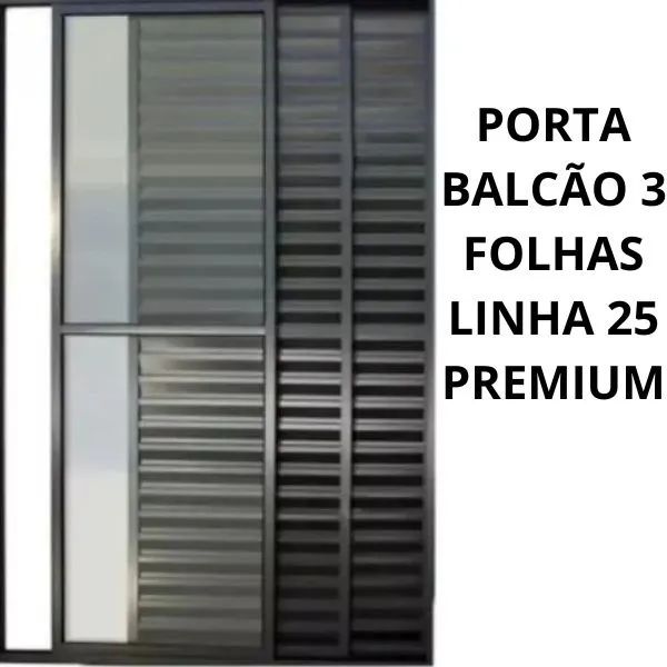 PORTA BALCÃO 3 FL LINHA PREMIUM PRETA 210x1,20 vide tabela descrição completa
