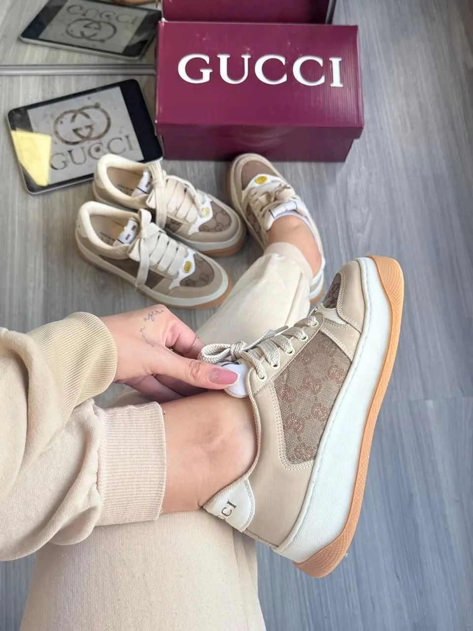 Sneaker Tenis Gucci Feminino Rosa Sapato Gucci Feminino Sapatenis