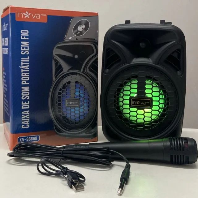 CAIXA DE SOM BLUETOOTH + MICROFONE KIT KARAOKE  - Foto 2