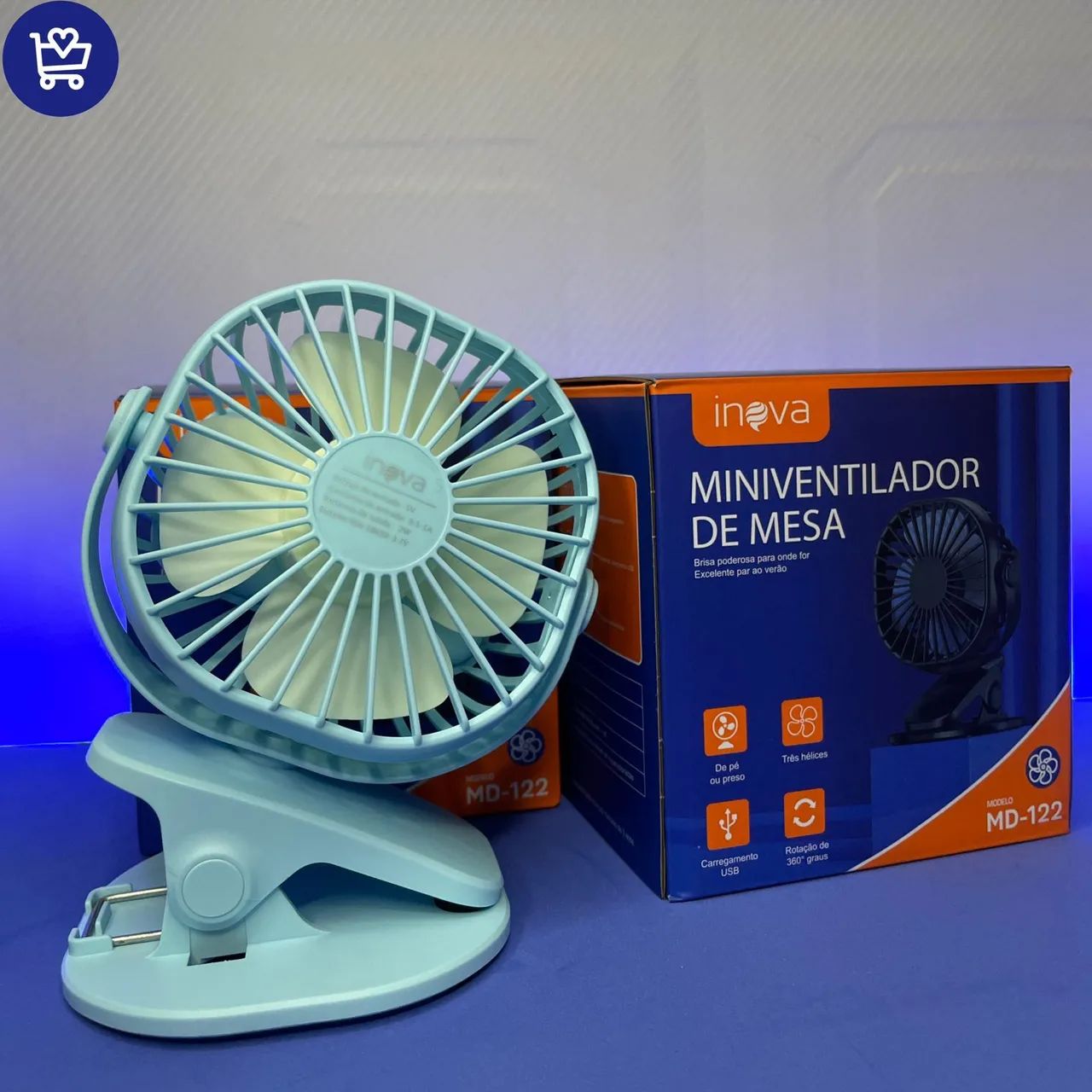 Mini Ventilador de Mesa Inova MD-122 - Novo - Foto 2
