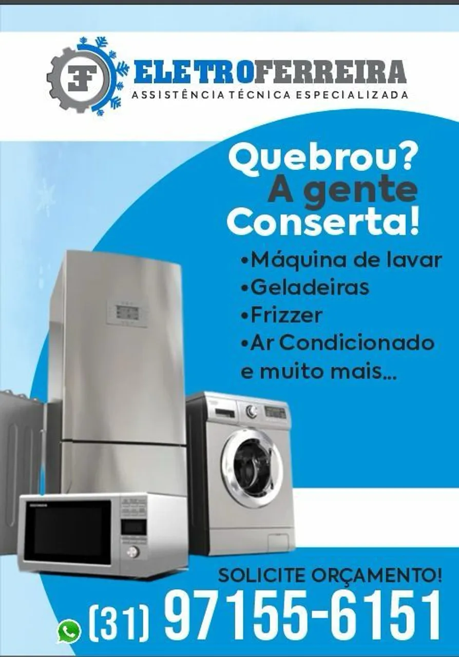 Assistência técnica, concerto em geral maquina de lavar geladeira e frizzer