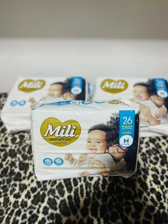 Fraldas Mili Love & Care Tamanho M -3 Pacotes com 26 unidades. - Foto 3