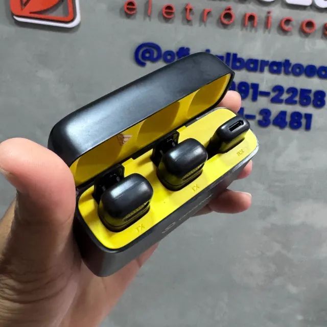 Microfone Sem Fio Lapela Duplo Onistek MC816 Lightning - Foto 3