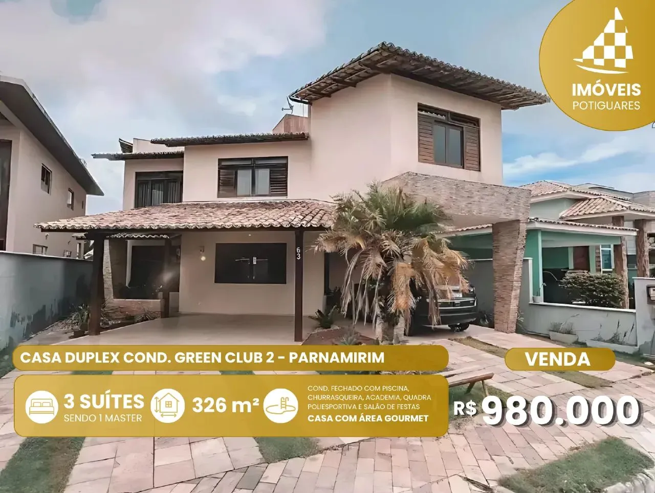 Casa à venda, 4 quartos, 3 suítes, 4 vagas, Parque das Nações - Parnamirim/RN