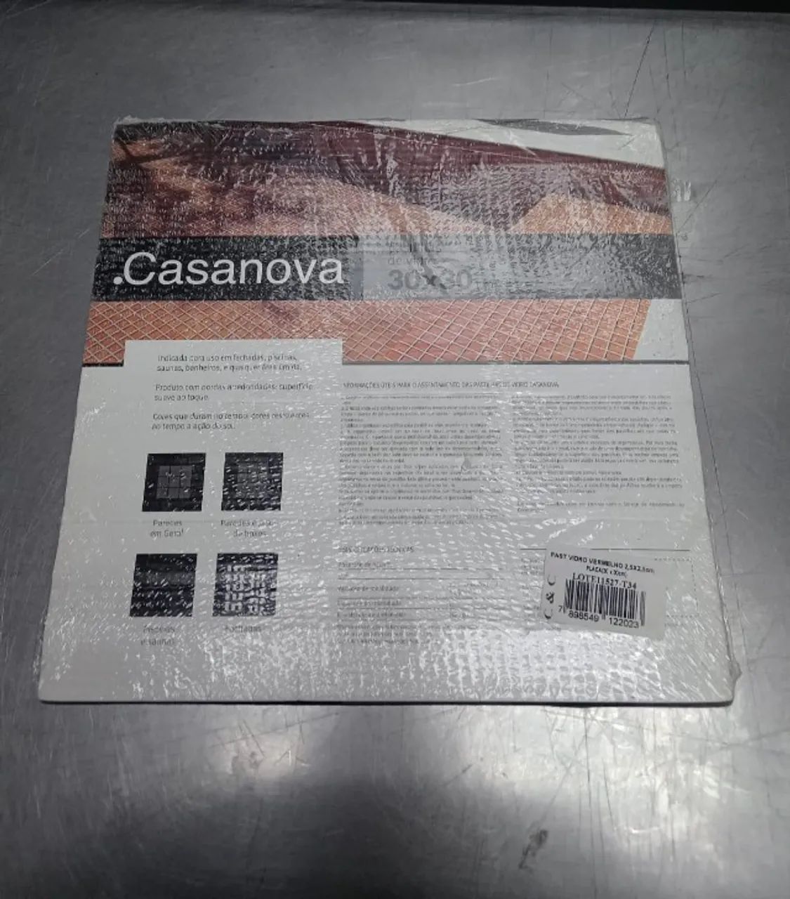 Pastilhas de Vidro Vermelha 30x30cm - Foto 2