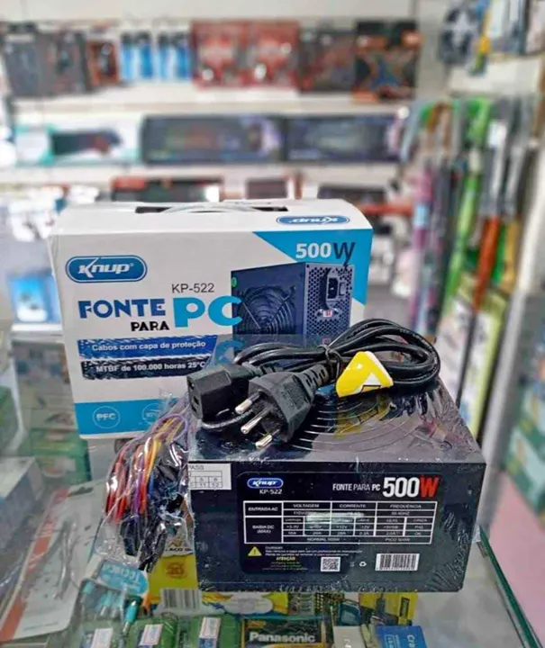 Fonte De Alimentação Para Computador Knup Kp-522 500w Preta 115v/230v