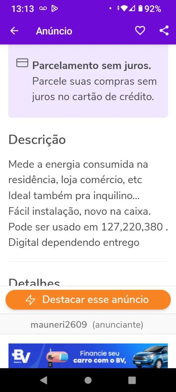 Medidor de consumo de energia 