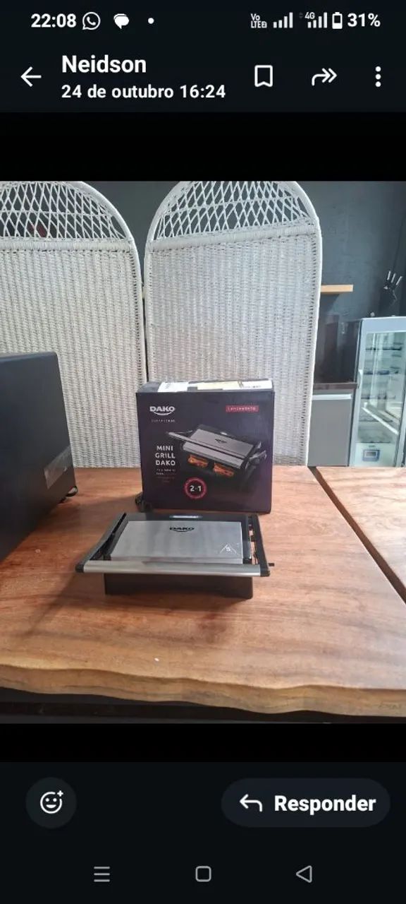 Sanduícheira e grill dako nova