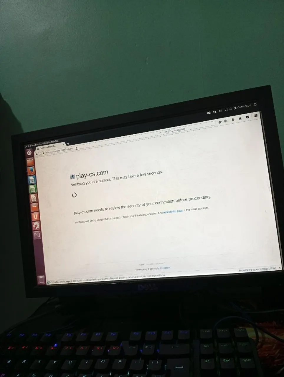 Monitor da marca Dell para resetar ou retirada de peça