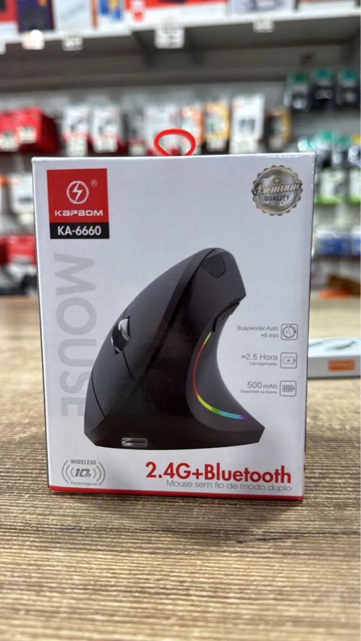 Mouse Vertical Ergonômico Gamer com LED RGB - Foto 4