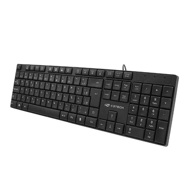Teclado USB Multimídia KB-M11BK Preto Basico C3Tech Loja Coimbra Computadores