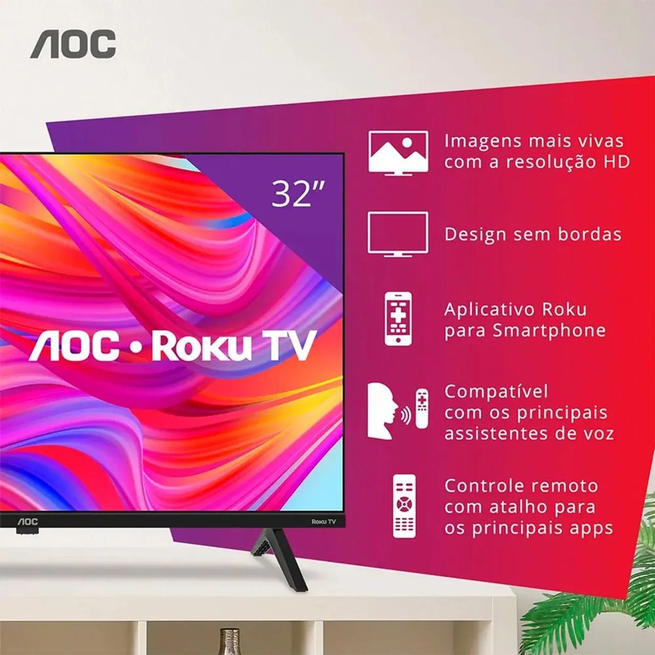Tv aoc smart roku 32 polegadas - televisor - Foto 2
