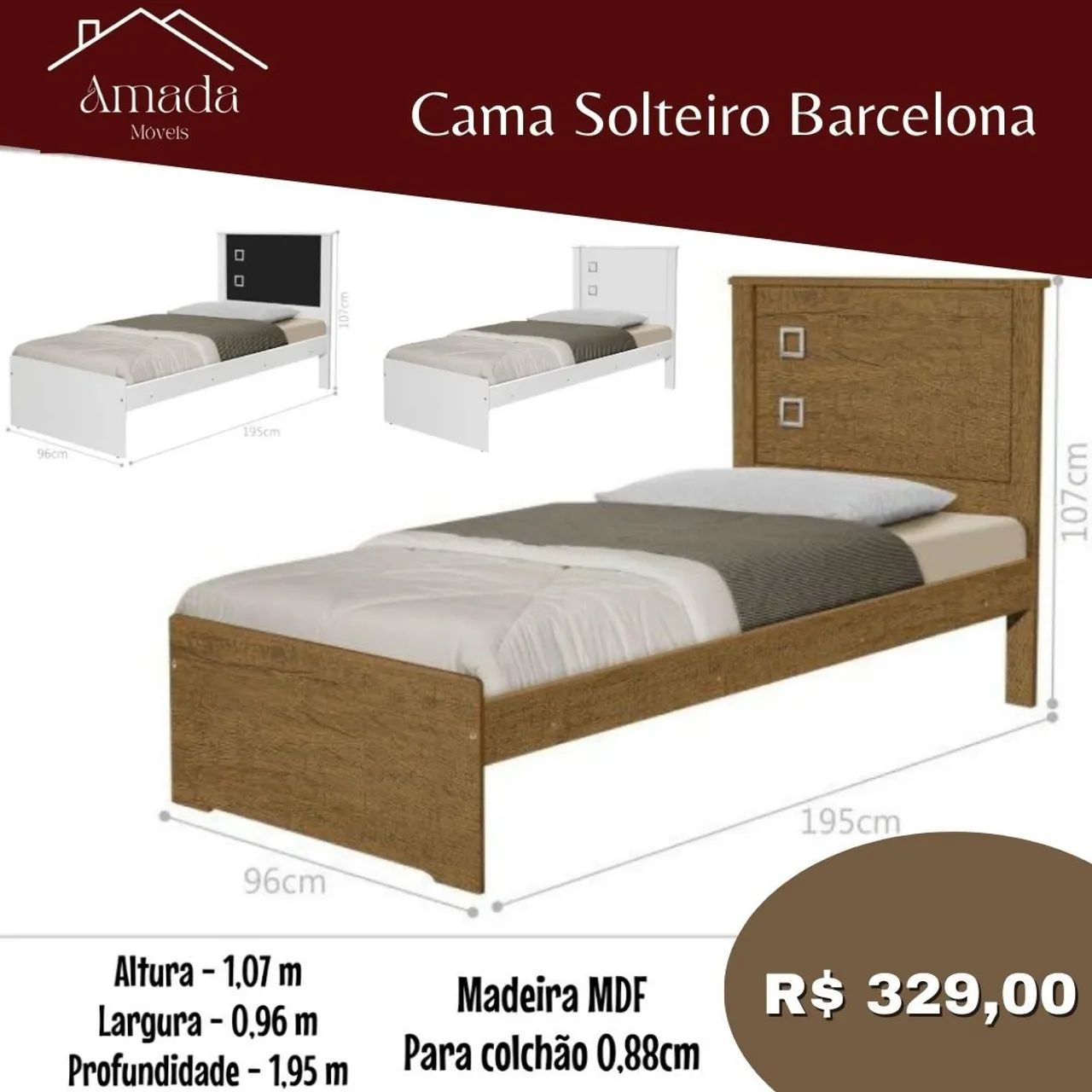 Cama Solteiro Íris - Amada Móveis - Foto 4