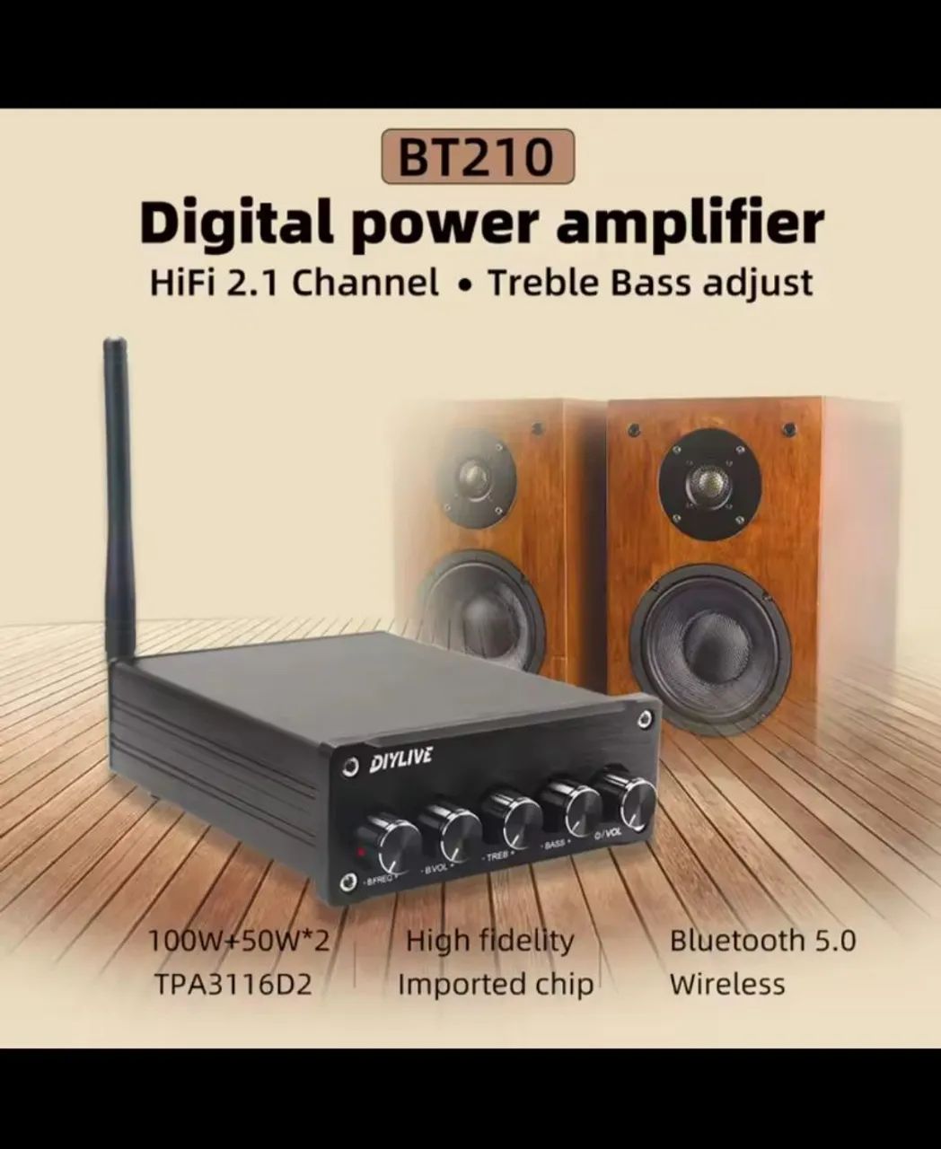 Amplificador Hifi Bluetooth 2.1 Canais 200w