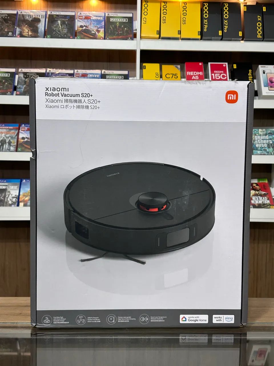 Robô Aspirador Xiaomi S20 Plus Preto Novo Loja Física 12x Sem Juros